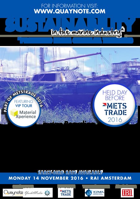 Sustainability in the marine industry.   delegate brochure