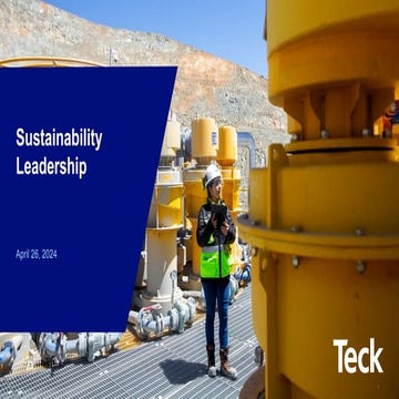 Teck Sustainability Leadership, April 26, 2024