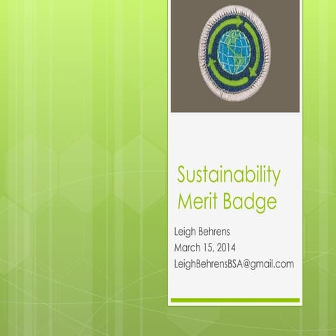 Sustainability Merit Badge