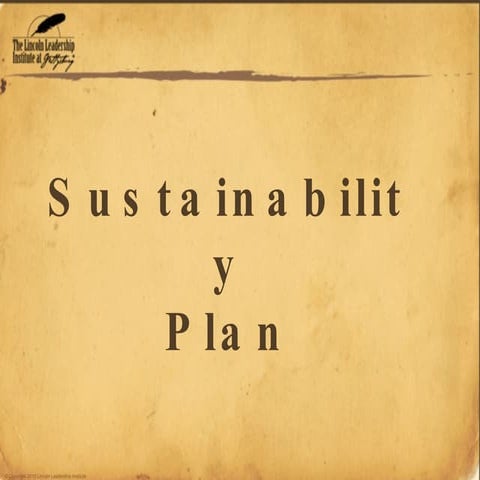 Sustainability plan