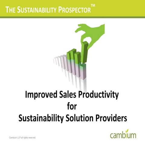 Improving Sales Productivity for Energy Efficiency and Sustainability Solutio...