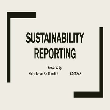 Sustainability reporting