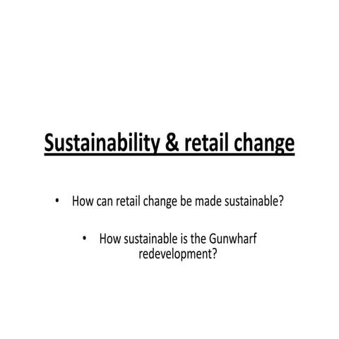 Sustainability & retail change