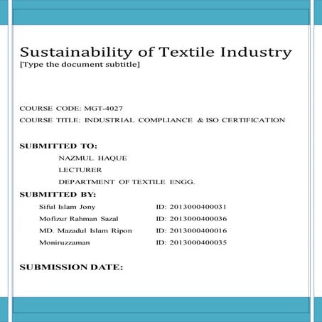 Sustainability textile industry