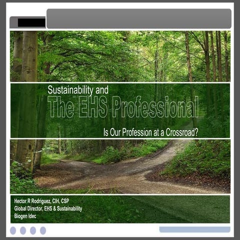 Sustainability & the EHS Professional