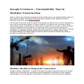Sustainability Tips in Modular Construction | PDF