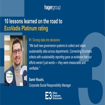 Hager Group Sustainability Week 2025 / Eco Vadis