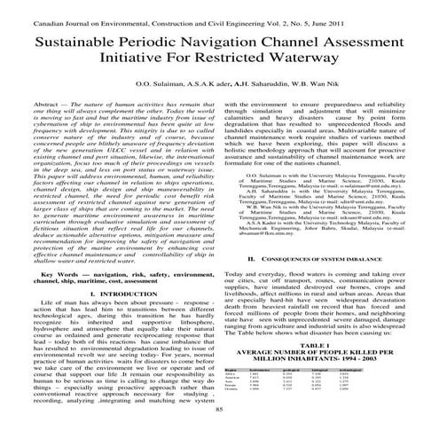 Sustainable periodic-navigation-channel-assessment