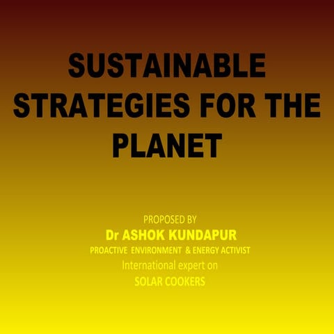 Sustainable strategies for Planet