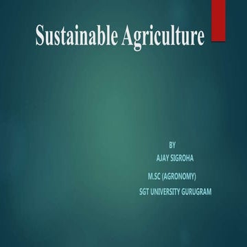 Sustainable agriculture