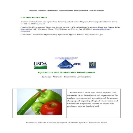 Sustainable Agriculture And Environmental Protection  Usda Weri Nri Un