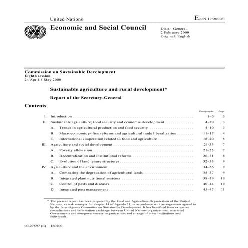 Sustainable agriculture and Rural Development | PDF
