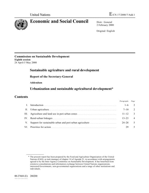 Sustainable agriculture and Rural Development | PDF