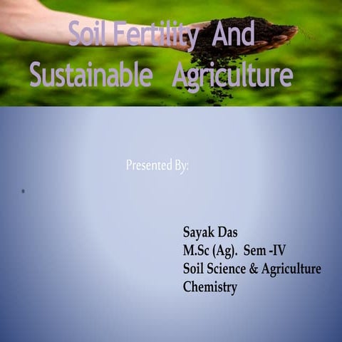 Soil Fertility and Sustainable agriculture