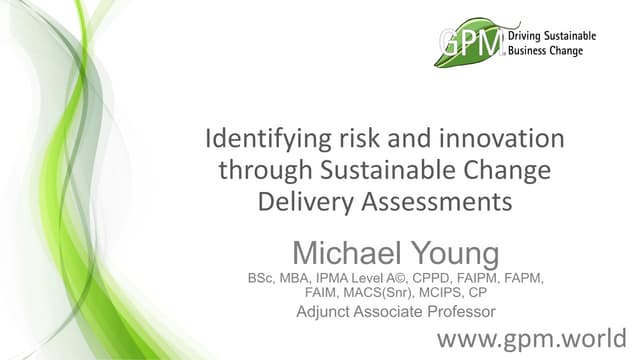 Minimising reputation risks through sustainable change delivery assessment - A guide for CEOs