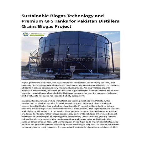 Sustainable Biogas Technology and Premium GFS Tanks for Pakistan ...