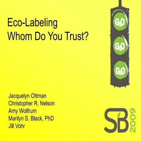 Eco-Labeling in Green Product Marketing – Who Do You Trust?