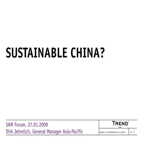 Sustainable China?
