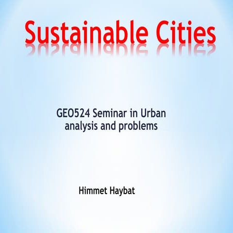 Sustainable cities 
