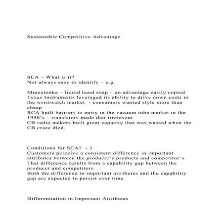 Sustainable Competitive AdvantageSCA – What is i.docx