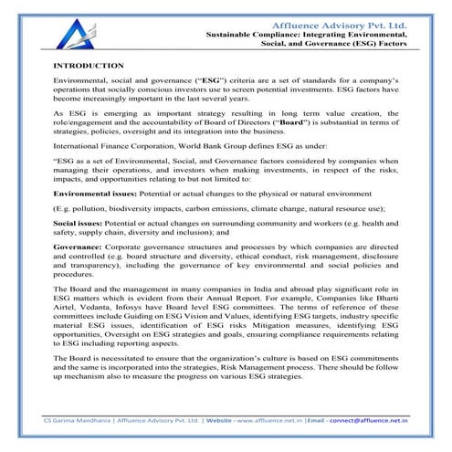 Sustainable Compliance- Integrating Environmental, Social, and Governance (ES...