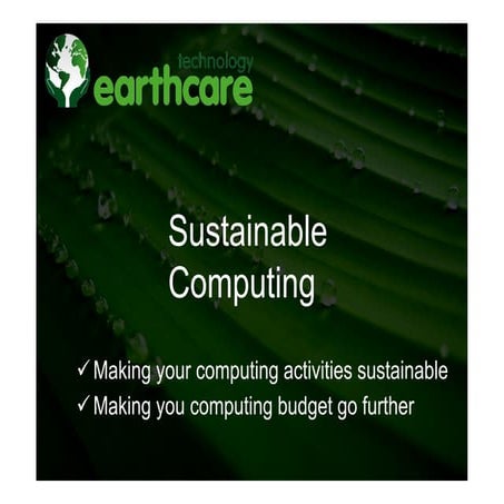 Sustainable Computing