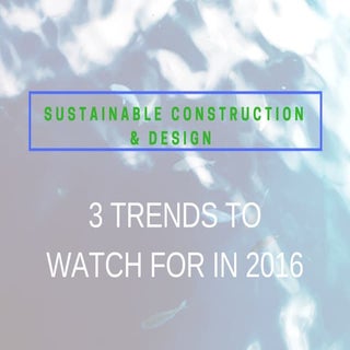 Sustainable Construction and Design...