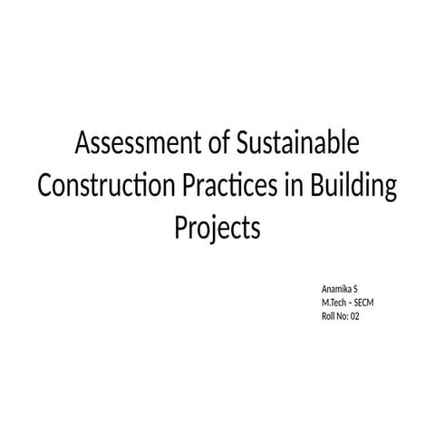 Assessment and Ranking of Sustainable Construction Practices in ...