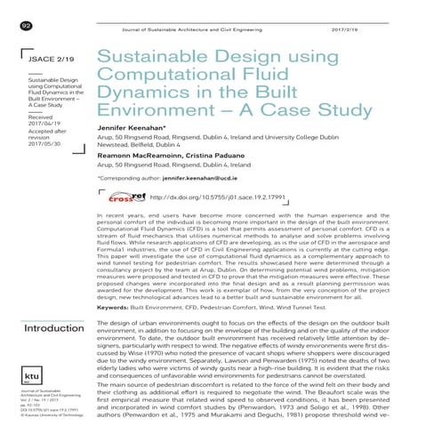 Sustainable design using computational fluid dynamics in the built environmen...