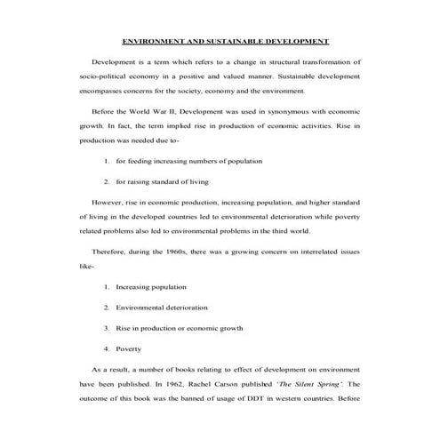 Sustainable Development