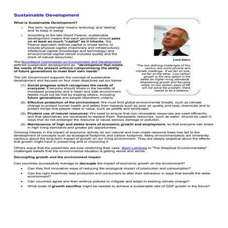 Sustainable development