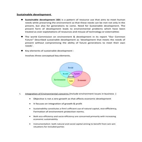 Sustainable development