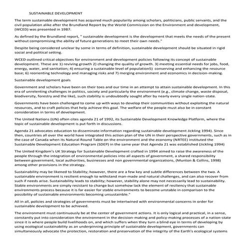 Strategies to achieve Sustainable Development | PPTX