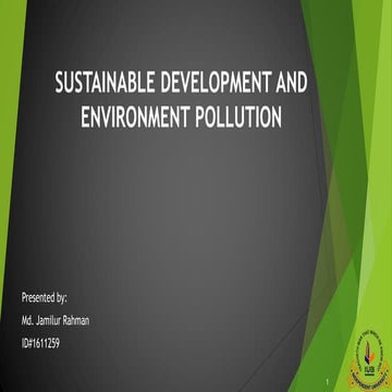 Sustainable development and environment pollution