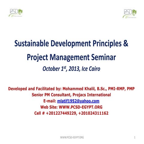Sustainable development and project management