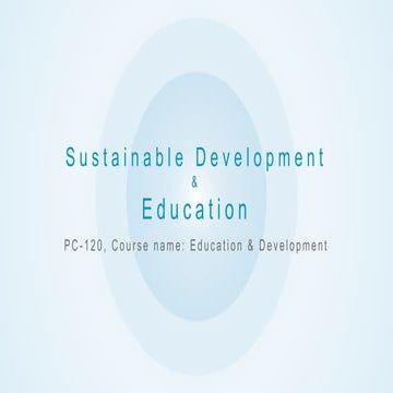 Sustainable development & education | PPSX