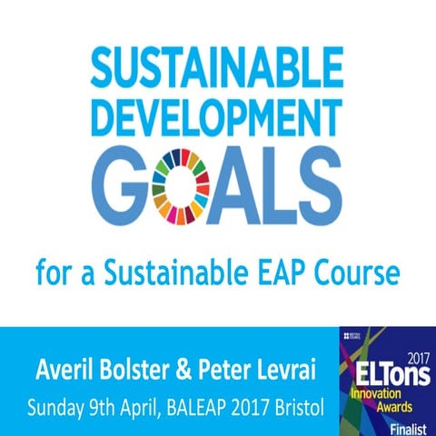 Sustainable development goals for a sustainable eap course   baleap 2017