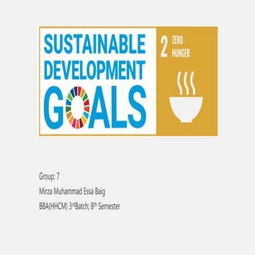Sustainable Development Goals 2: Zero Hunger