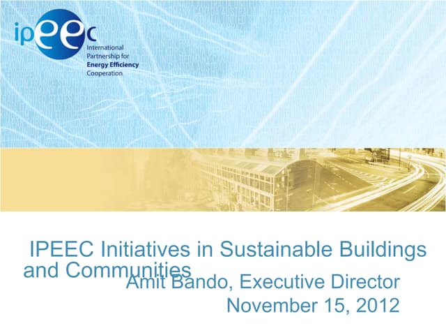 Sustainable Habitats, IPEEC