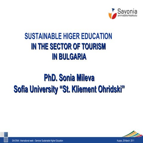 Sustainablity in higher education in tourism 