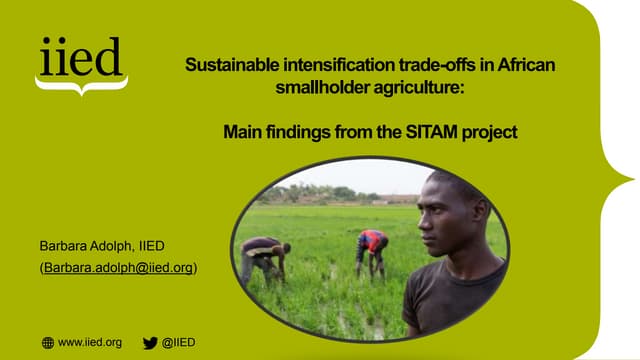 Sustainable intensification trade-offs in African smallholder agriculture