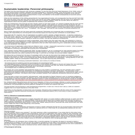 Sustainable leadership perennial philosophy