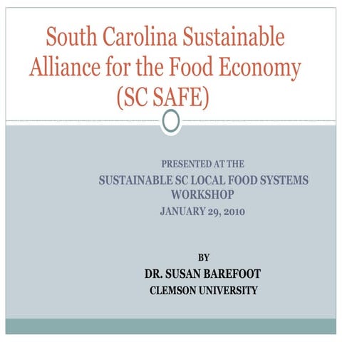 Sustainable Local Food Systems And Food Safety[1]