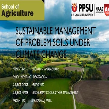Sustainable Management of Problem Soils Under Climate Change for Future ...
