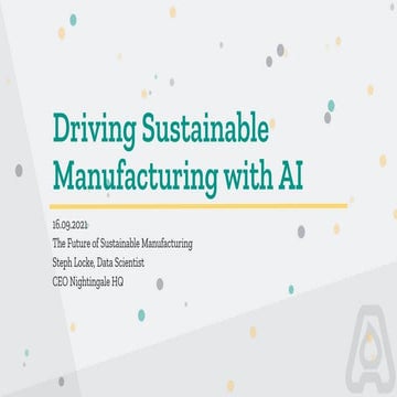 Sustainable manufacturing with AI