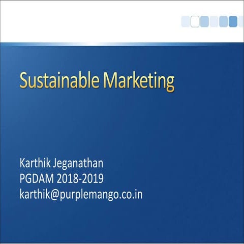 Sustainable marketing