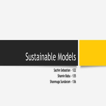 Sustainable model community development 
