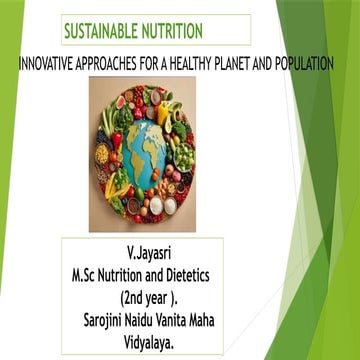 SUSTAINABLE NUTRITION -Vaddigalla Jayasri. | PPTX