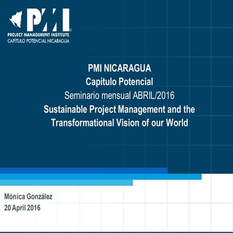 Sustainable project management and the transformational vision of our world