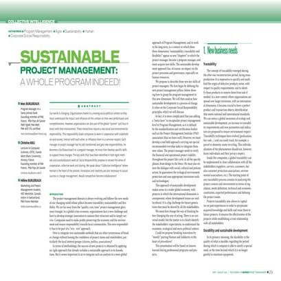 Sustainable project management a whole programme indeed